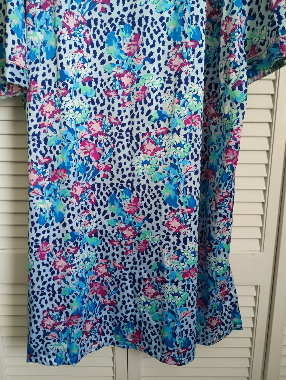 Women's Miss Elaine Floral Print Zip-Front Robe/Nightgown (2X) - Picture 12 of 15